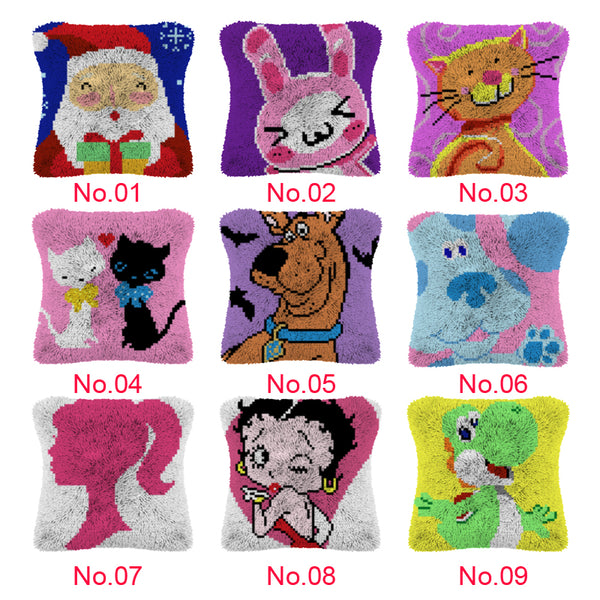 Dou-Ge Cartoon Latch Hook Kits Pillow DIY Handmade Printed India